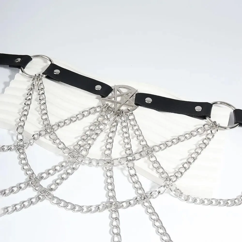 Multi layer Chain Belt with Hollow Fringe