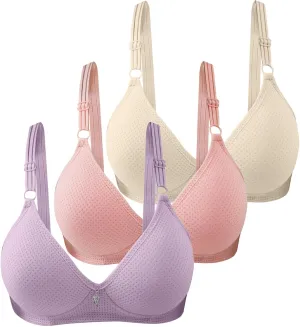 Multi Pack Bras For Women Wireless Soft Pad Sleeping T Shirt Bra Full Coverage Yoga Workout Everyday Wear Bralette