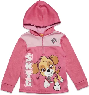 Nickelodeon Skye Girls Fleece Half Zip Hoodie Toddler to Big Kid