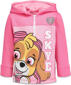 Nickelodeon Skye Girls Fleece Half Zip Hoodie Toddler to Big Kid
