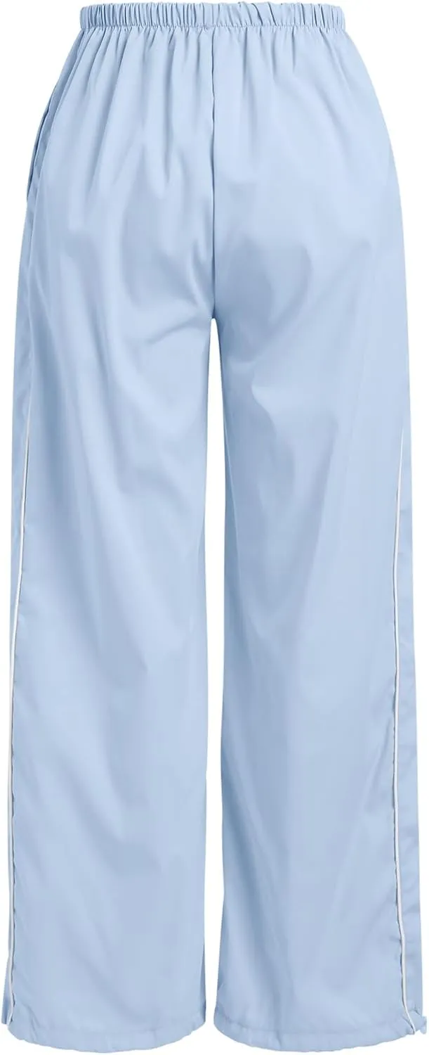 ODIZLI Parachute Pants for Women Y2k Low Rise Loose Cargo Pants Streetwear Oversized Baggy Sweatpants Joggers Pants