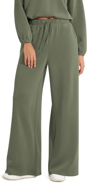 ODODOS Women's Modal Soft Extra Wide Leg Pants with Pockets Drawstring High Waist Pull-On Casual Pants