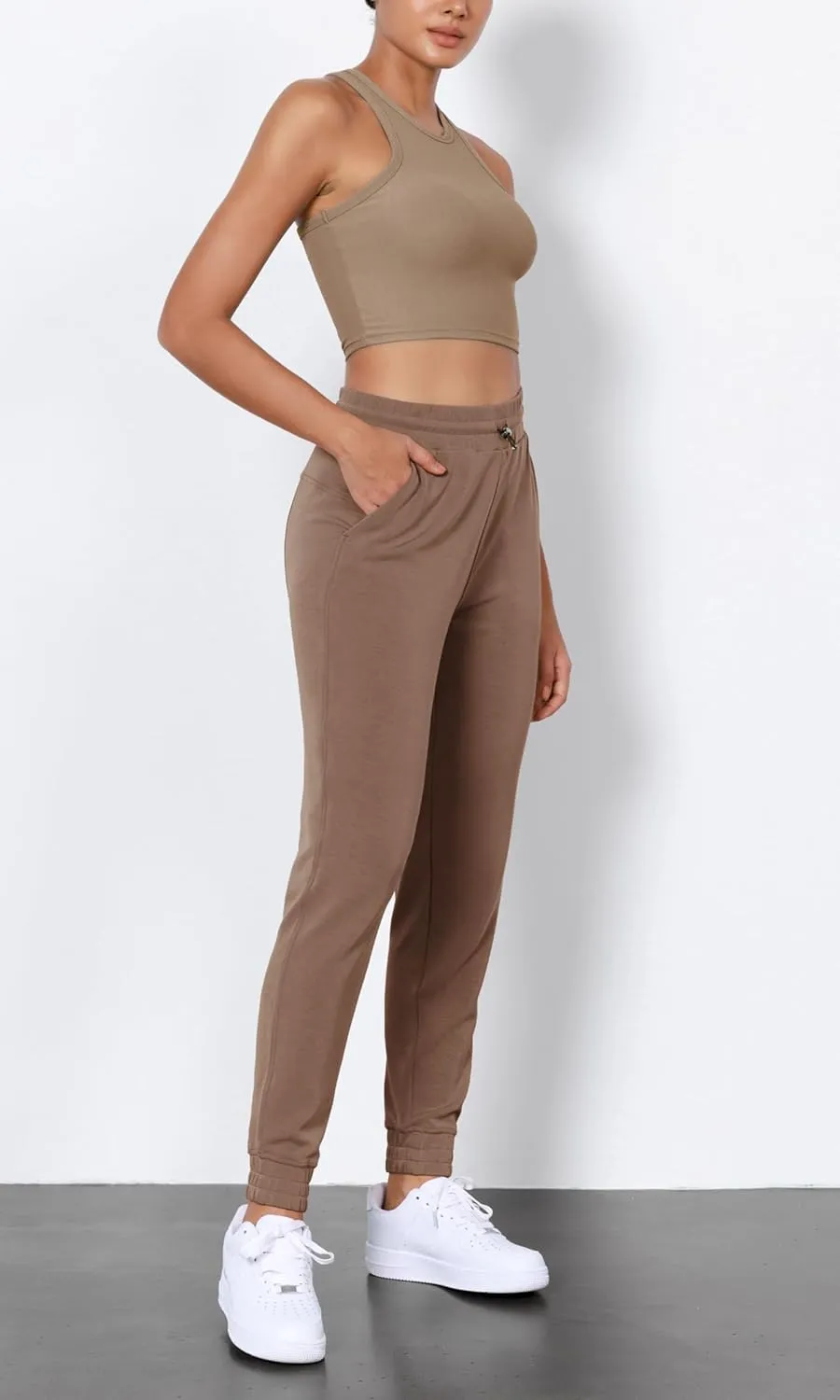 ODODOS Women's Modal Soft Jogger Pants with Pockets Adjustable Shockcord High Waist Sweatpants Casual Lounge Pants