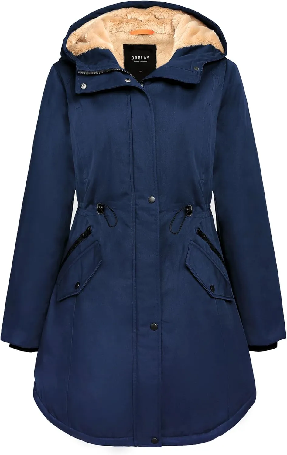 Orolay Women's Thicken Fleece Lined Parka Winter Coat Hooded Jacket with Pockets