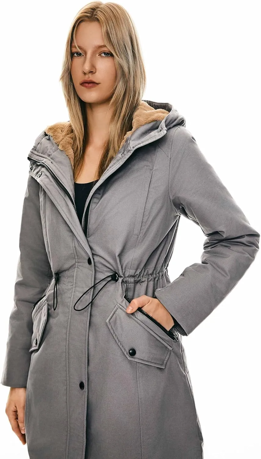 Orolay Women's Thicken Fleece Lined Parka Winter Coat Hooded Jacket with Pockets