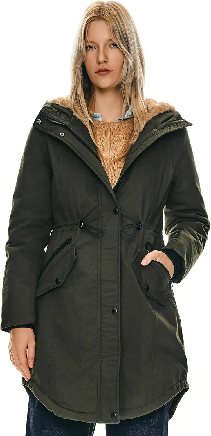 Orolay Women's Thicken Fleece Lined Parka Winter Coat Hooded Jacket with Pockets