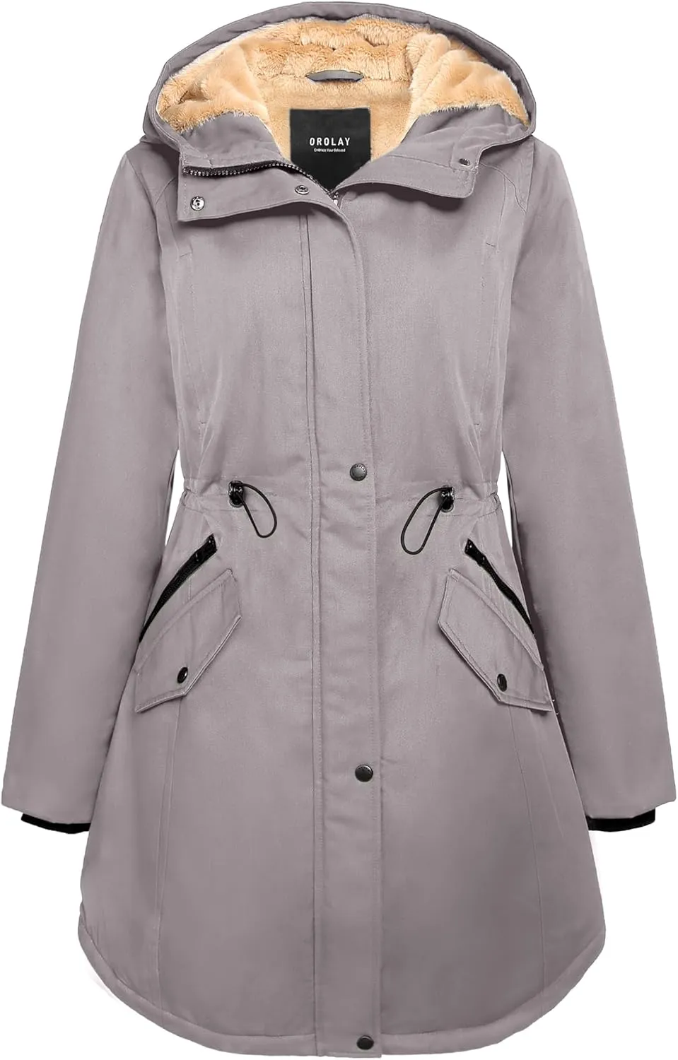 Orolay Women's Thicken Fleece Lined Parka Winter Coat Hooded Jacket with Pockets