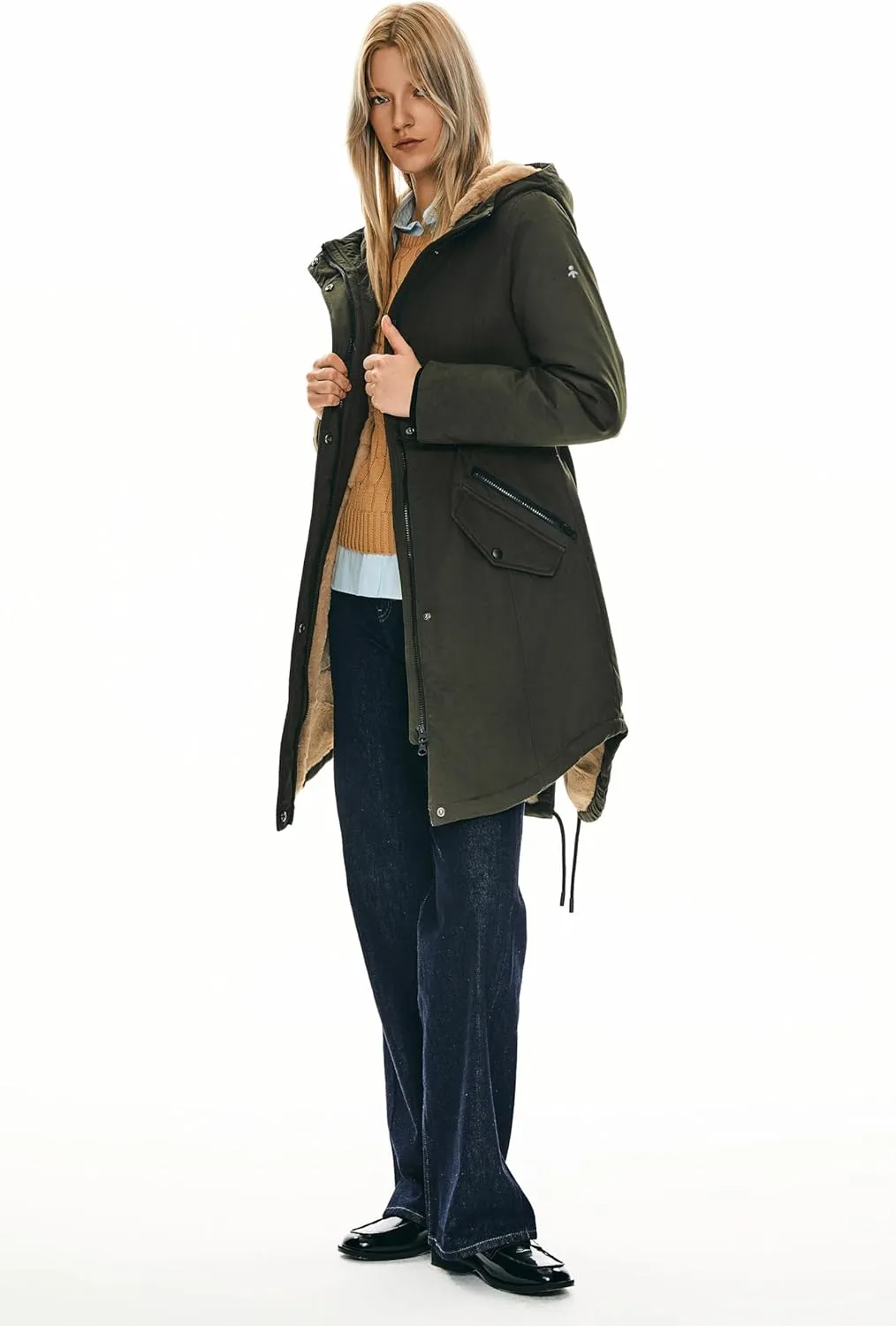 Orolay Women's Thicken Fleece Lined Parka Winter Coat Hooded Jacket with Pockets