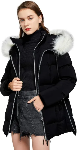Orolay Women's Thickened Winter Bubble Down Coat Inner Vest Hooded Puffer Jacket