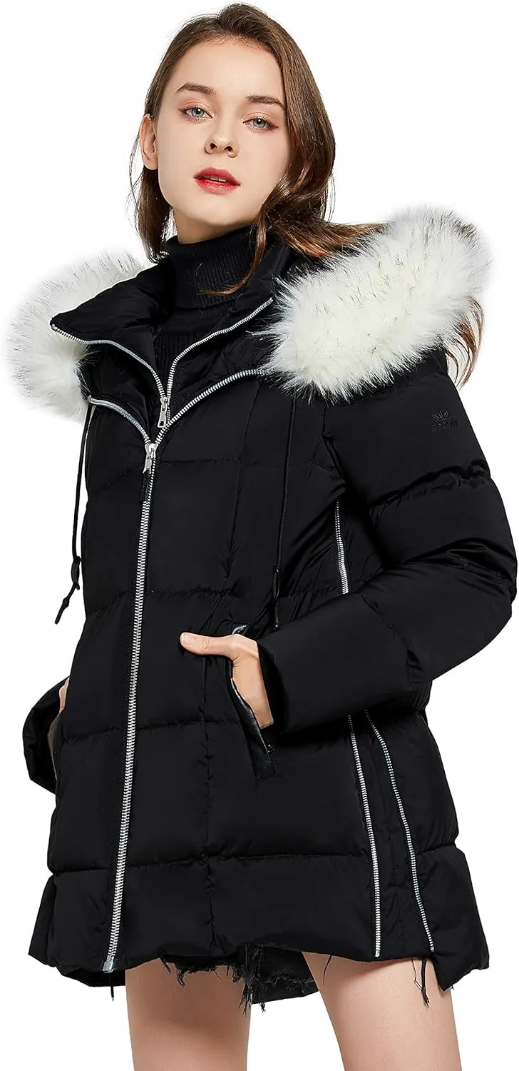 Orolay Women's Thickened Winter Bubble Down Coat Inner Vest Hooded Puffer Jacket