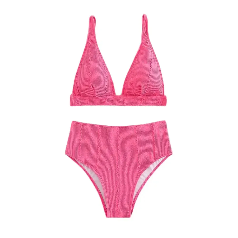 Padded Plain High Waist Swimsuit