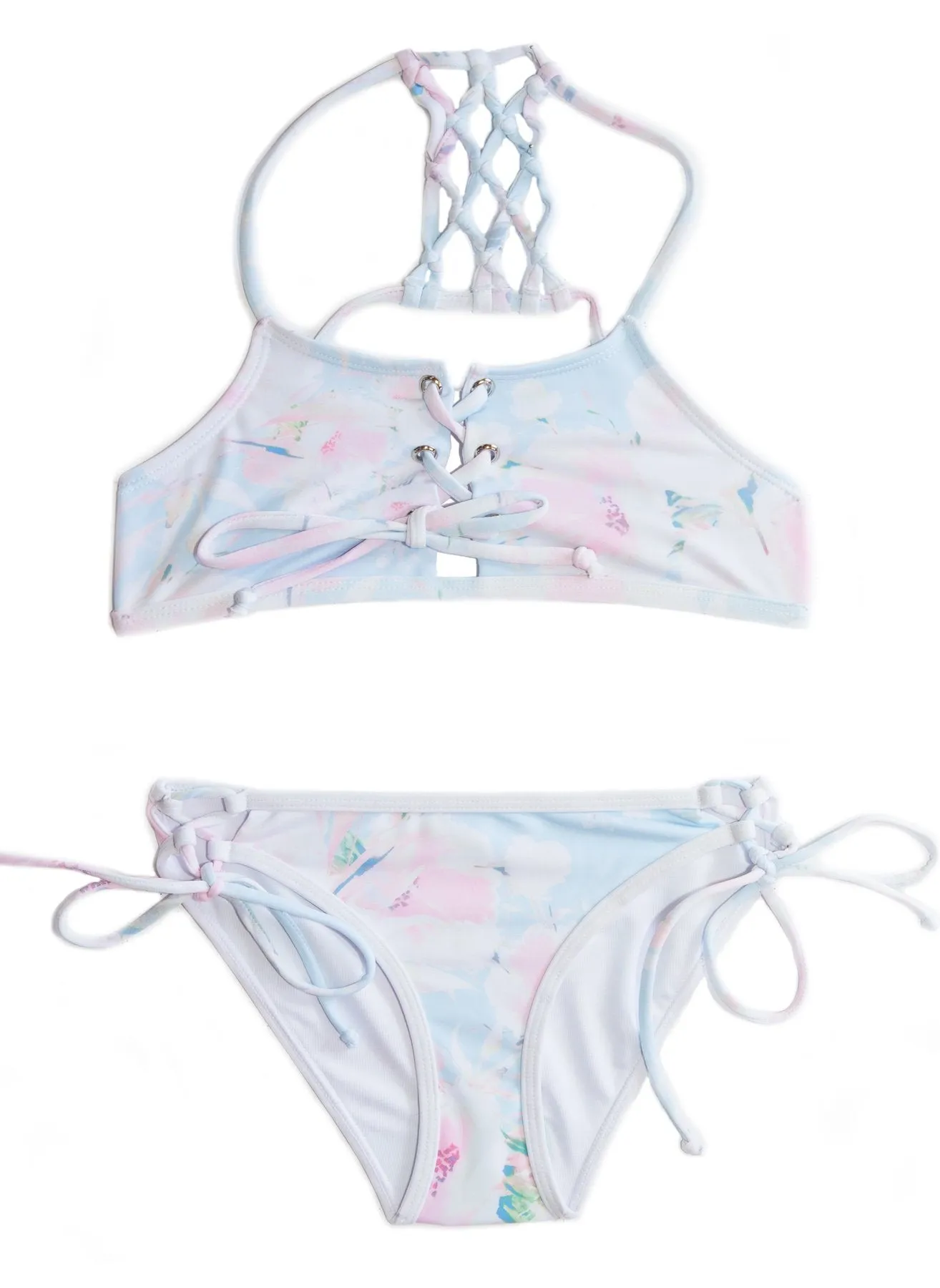 Pastel Blossoms 2-PIECE | Floral Bikini | Girls Size 8 10