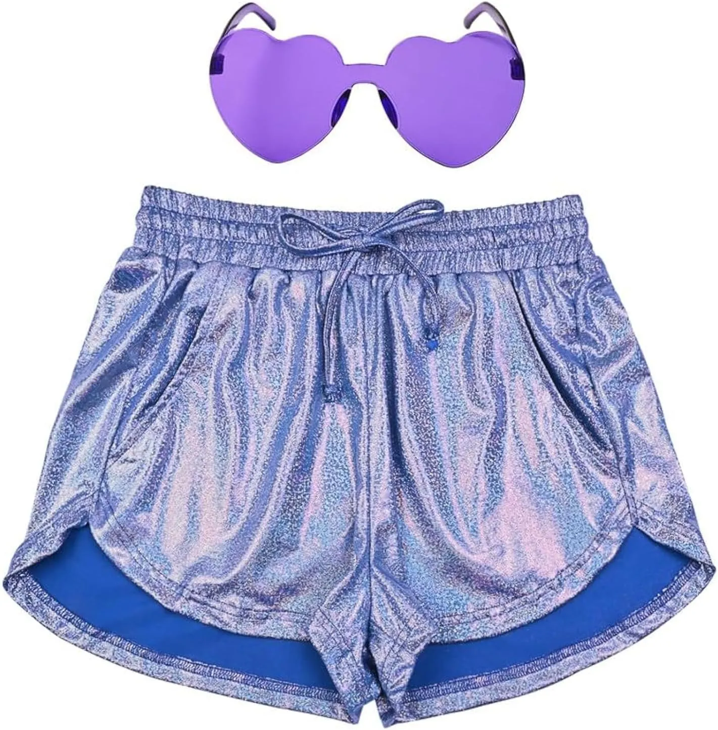Perfashion Women's Metallic Shorts Summer Sparkly Hot Outfit Shiny Short Pants