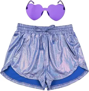 Perfashion Women's Metallic Shorts Summer Sparkly Hot Outfit Shiny Short Pants