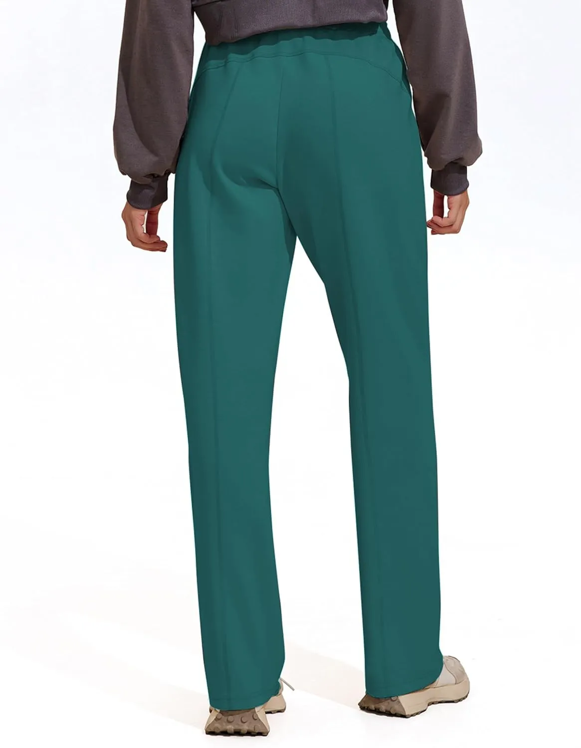 PINSPARK Womens Straight Leg Sweatpants Casual Athletic Workout Pants Stretch Soft Lounge Pants with Pockets