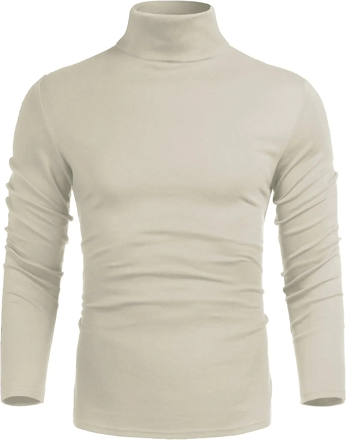 Poriff Men's Casual Turtleneck Pullover Tops Slim Fit Long Sleeve Basic Lightweight Sweaters