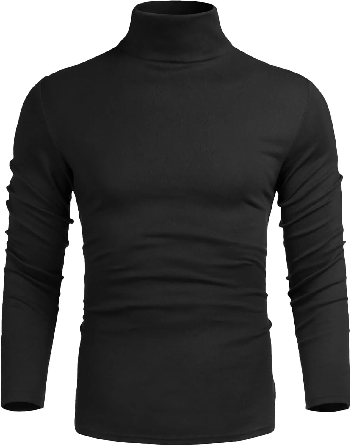 Poriff Men's Casual Turtleneck Pullover Tops Slim Fit Long Sleeve Basic Lightweight Sweaters
