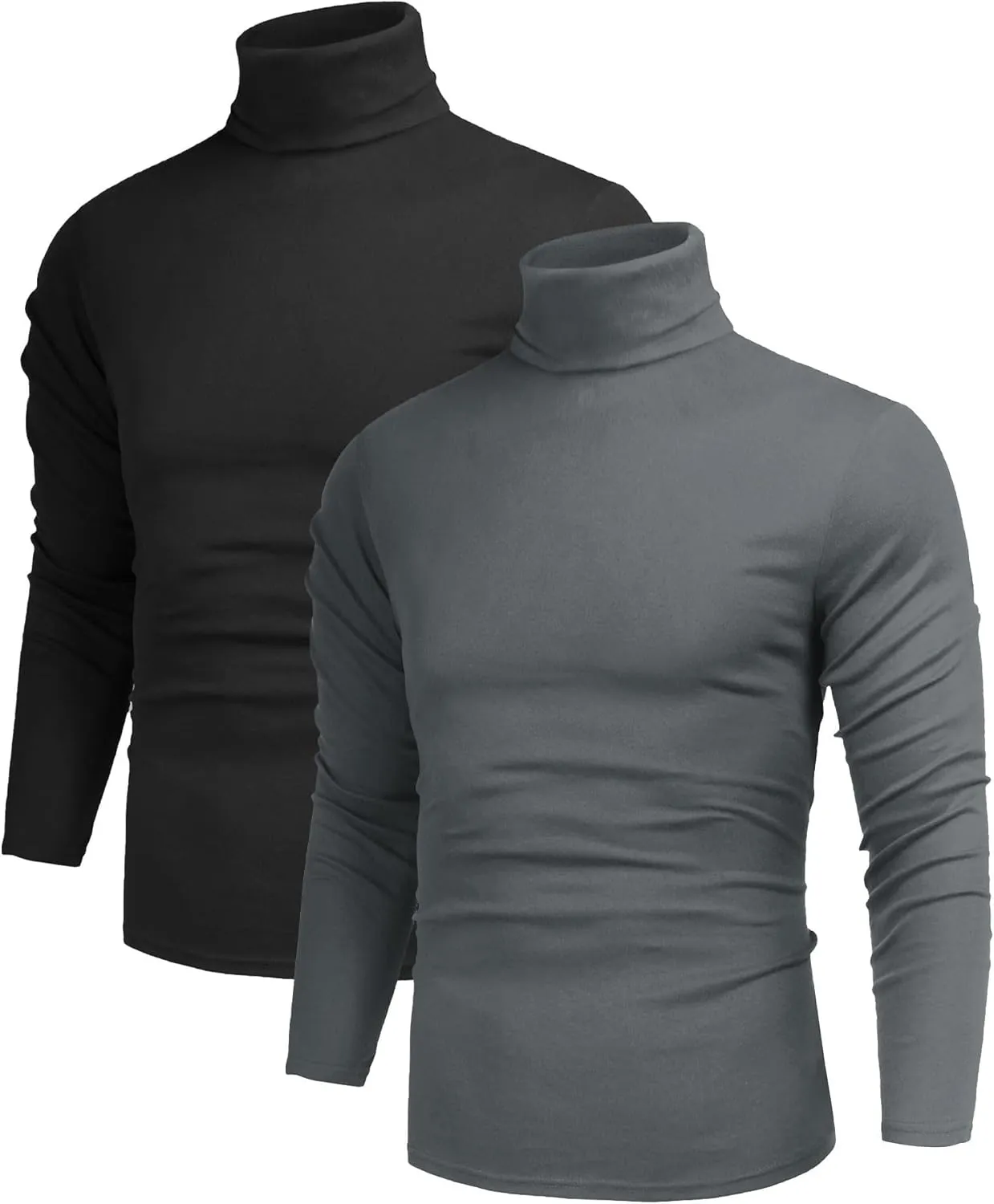 Poriff Men's Casual Turtleneck Pullover Tops Slim Fit Long Sleeve Basic Lightweight Sweaters