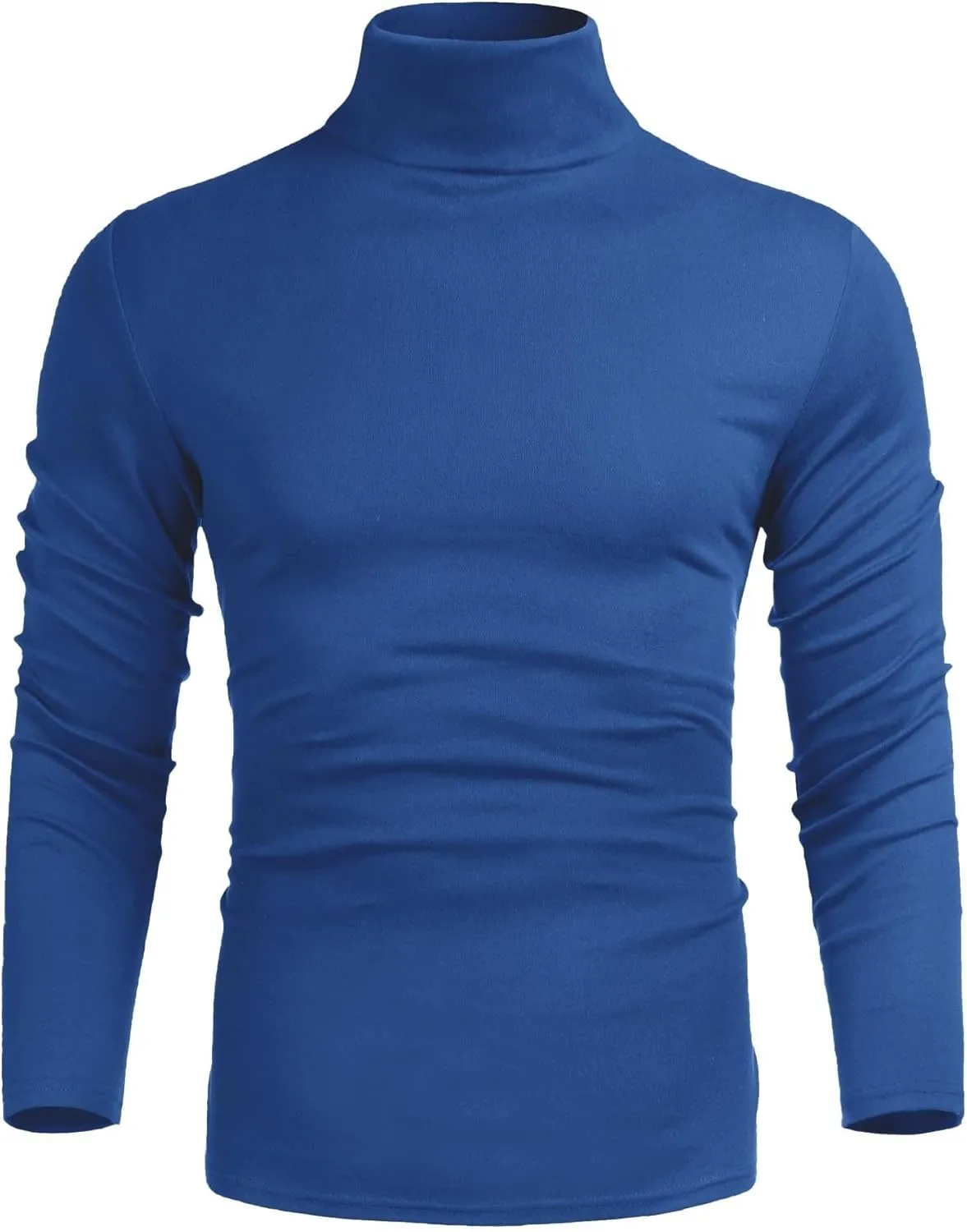 Poriff Men's Casual Turtleneck Pullover Tops Slim Fit Long Sleeve Basic Lightweight Sweaters
