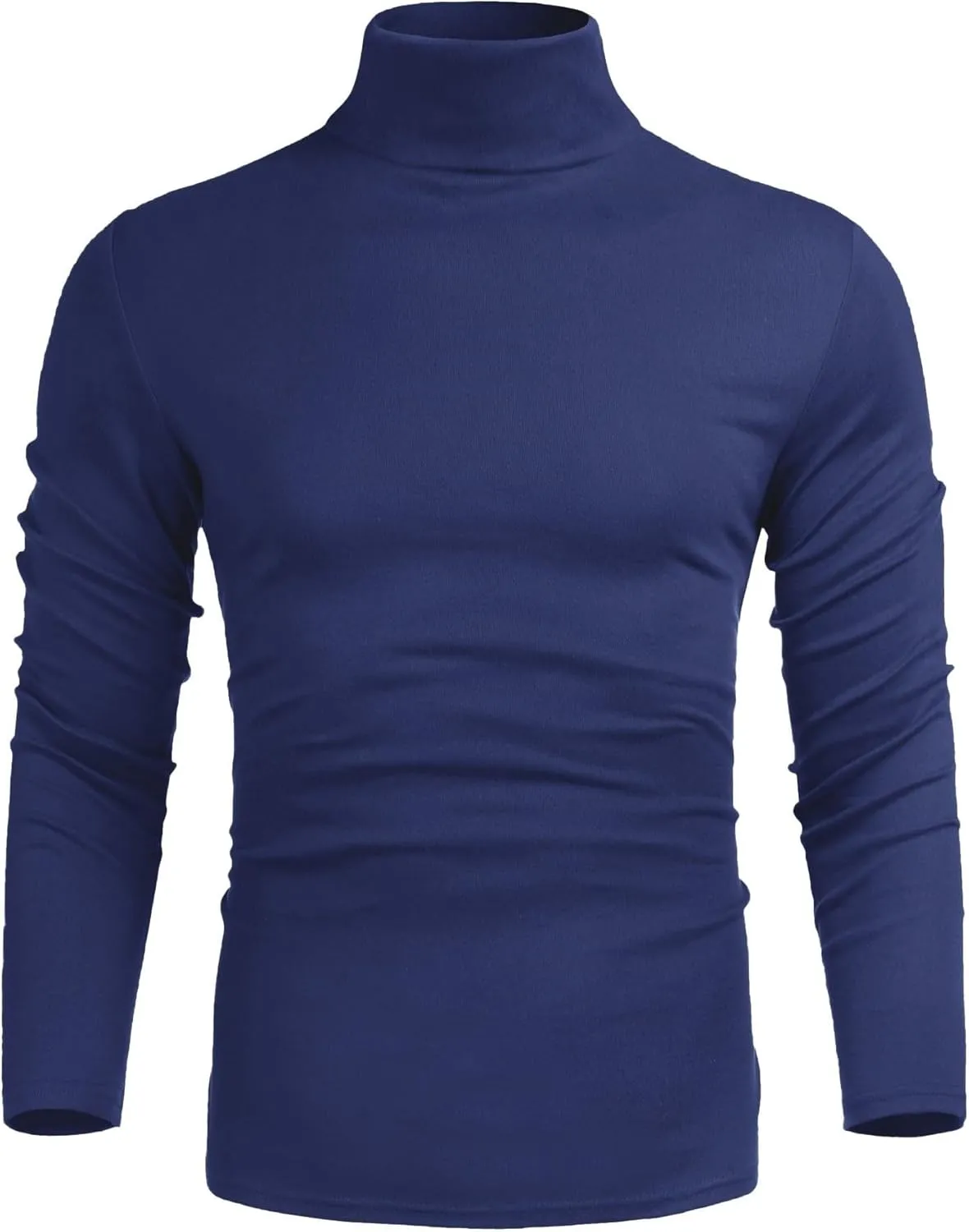 Poriff Men's Casual Turtleneck Pullover Tops Slim Fit Long Sleeve Basic Lightweight Sweaters