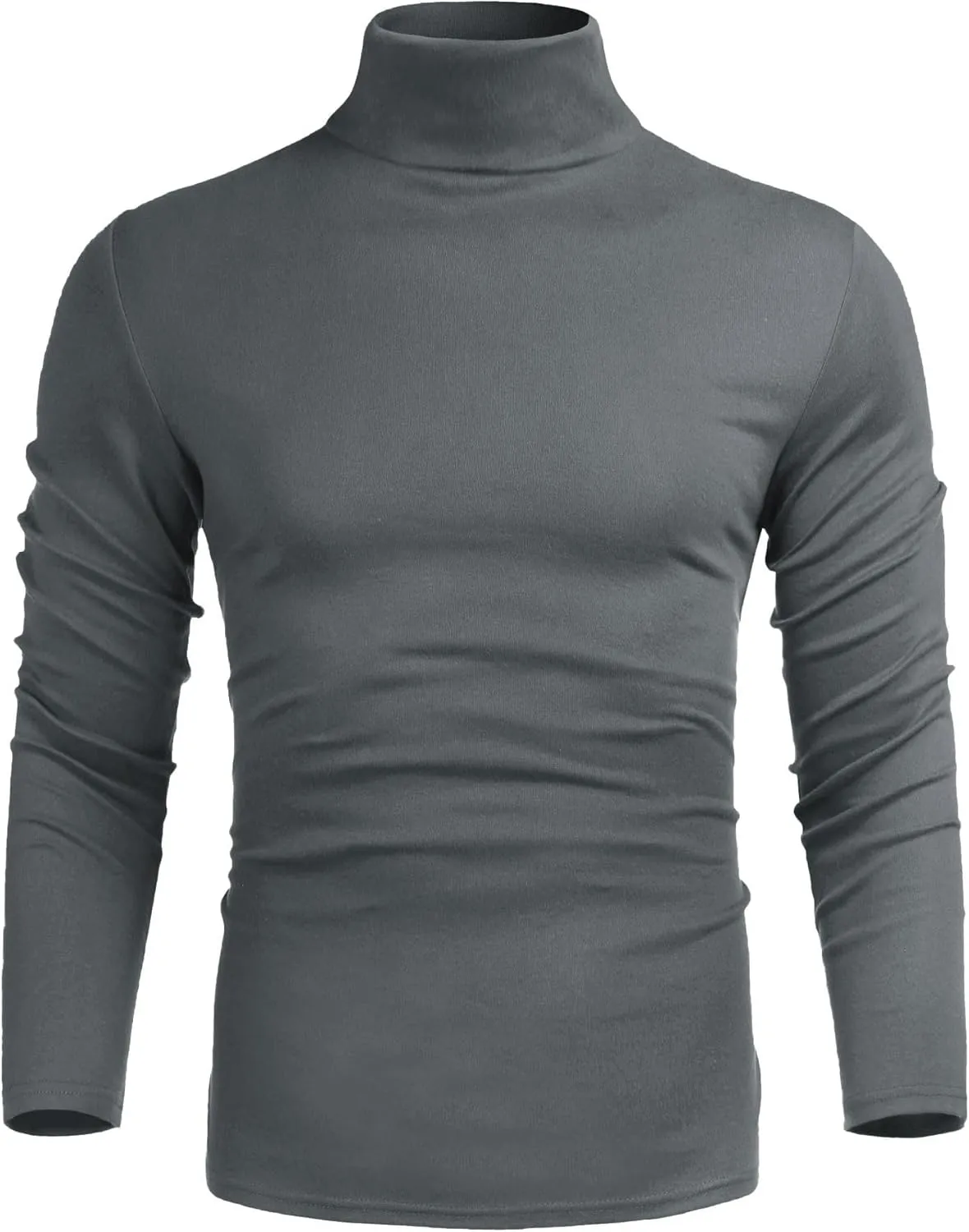 Poriff Men's Casual Turtleneck Pullover Tops Slim Fit Long Sleeve Basic Lightweight Sweaters