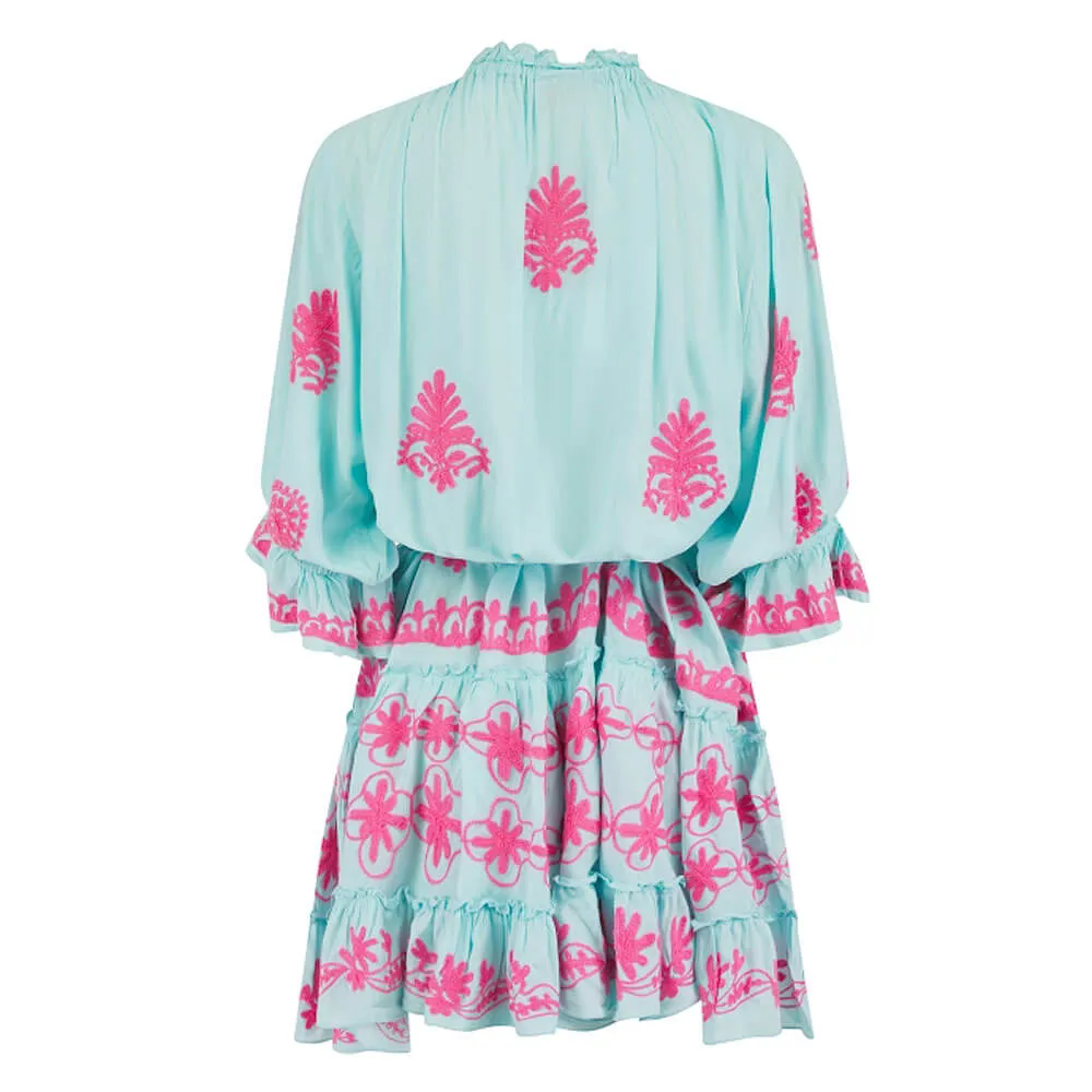 Pranella Sia Dress Cover Up - Aqua Neon Pink