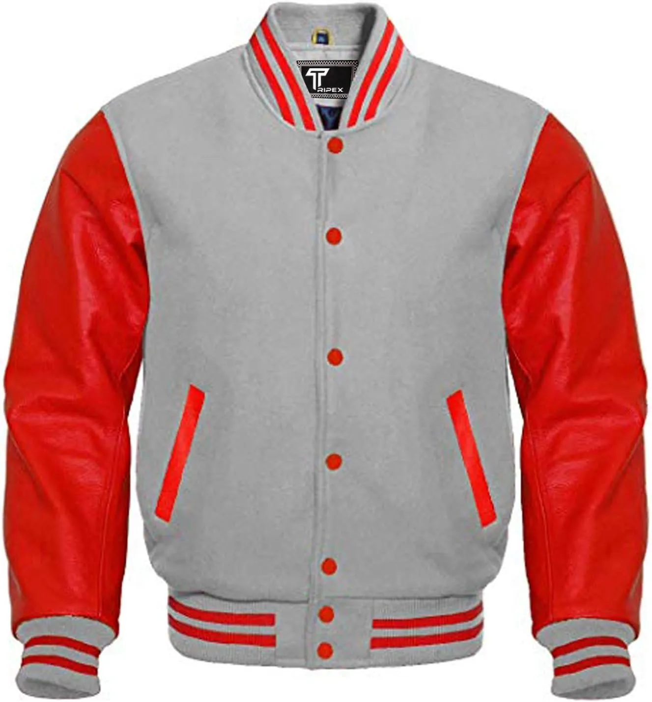 Premium Letterman Baseball School College Bomber Varsity Jacket Purple & Gold Genuine Leather Sleeves