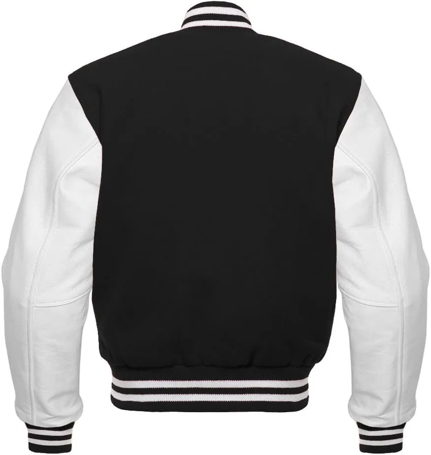 Premium Letterman Baseball School College Bomber Varsity Jacket Purple & Gold Genuine Leather Sleeves