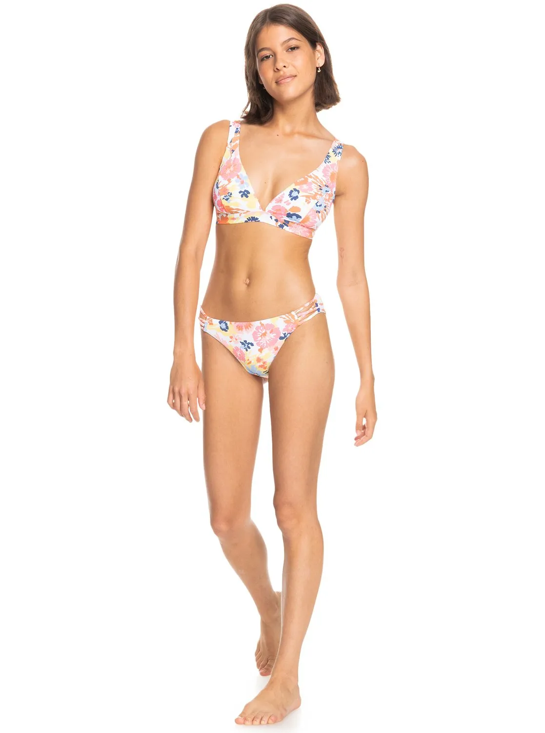 Printed Beach Classics Hipster Bikini Bottoms - Bright White Floral Escape S