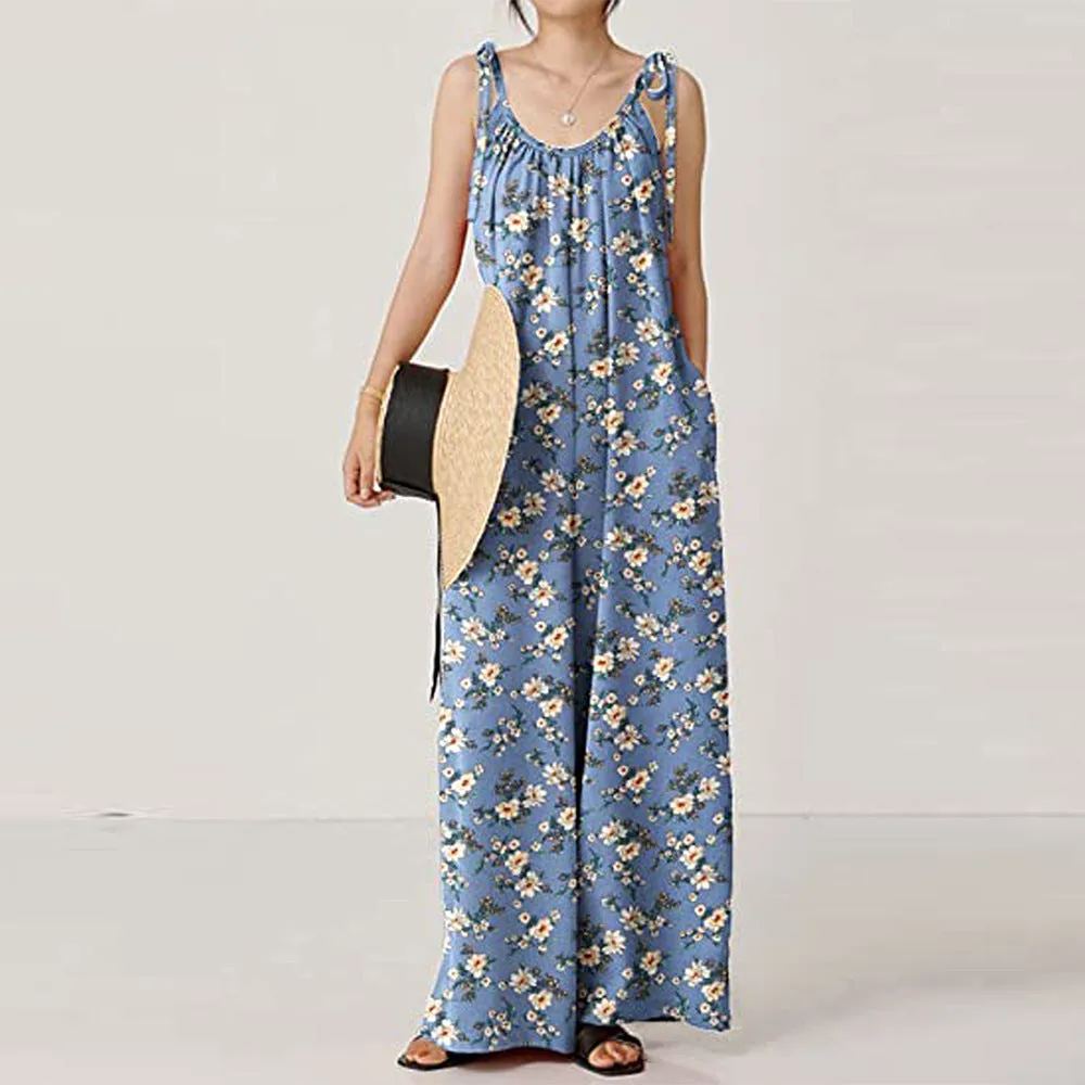 Printed Sling Loose Women Jump Suits Wholesale Jumpsuits