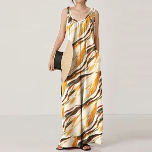 Printed Sling Loose Women Jump Suits Wholesale Jumpsuits