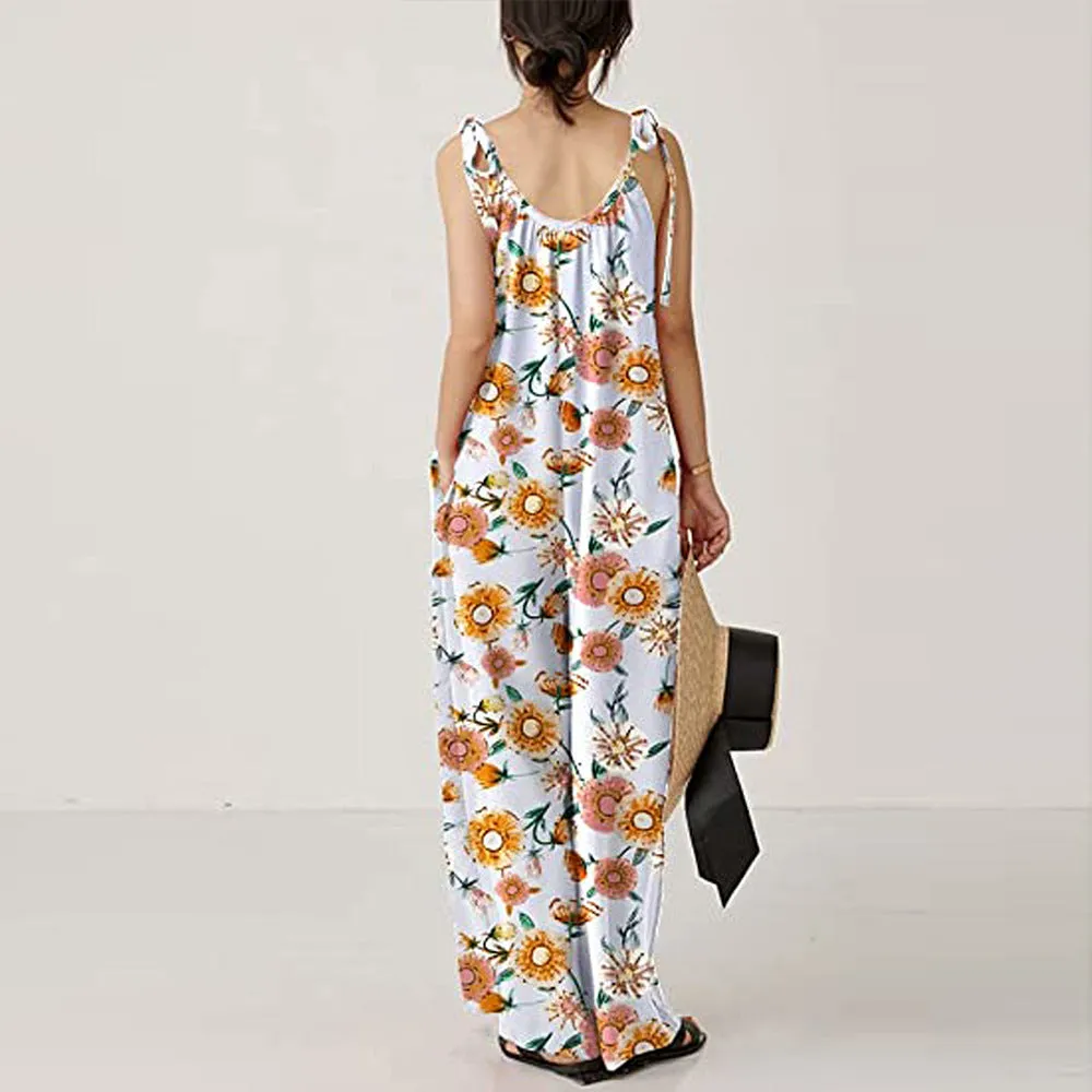 Printed Sling Loose Women Jump Suits Wholesale Jumpsuits