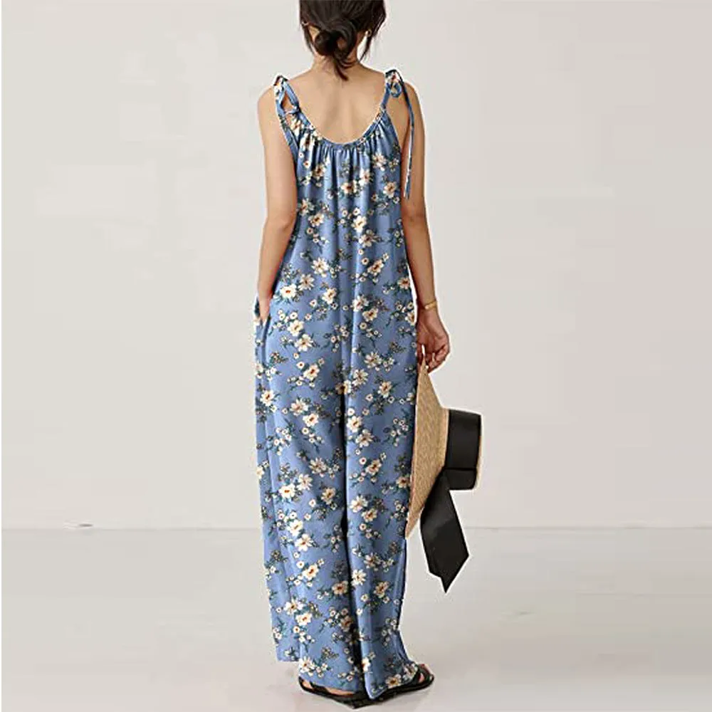 Printed Sling Loose Women Jump Suits Wholesale Jumpsuits