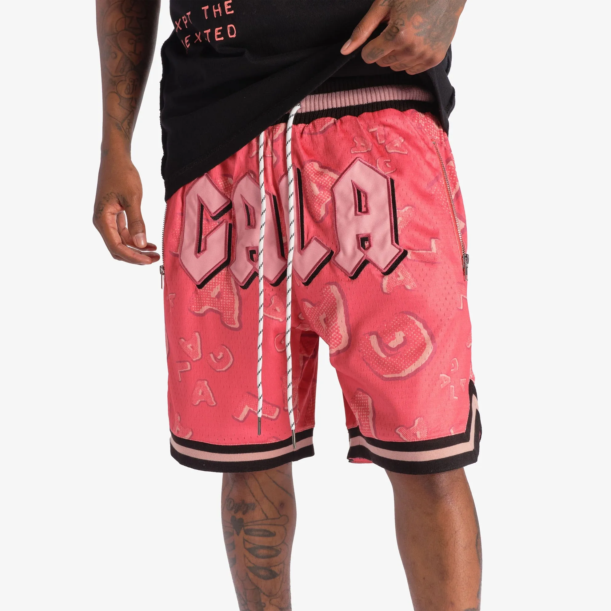 "BABYLON" MESH SHORTS (SOFT RED)