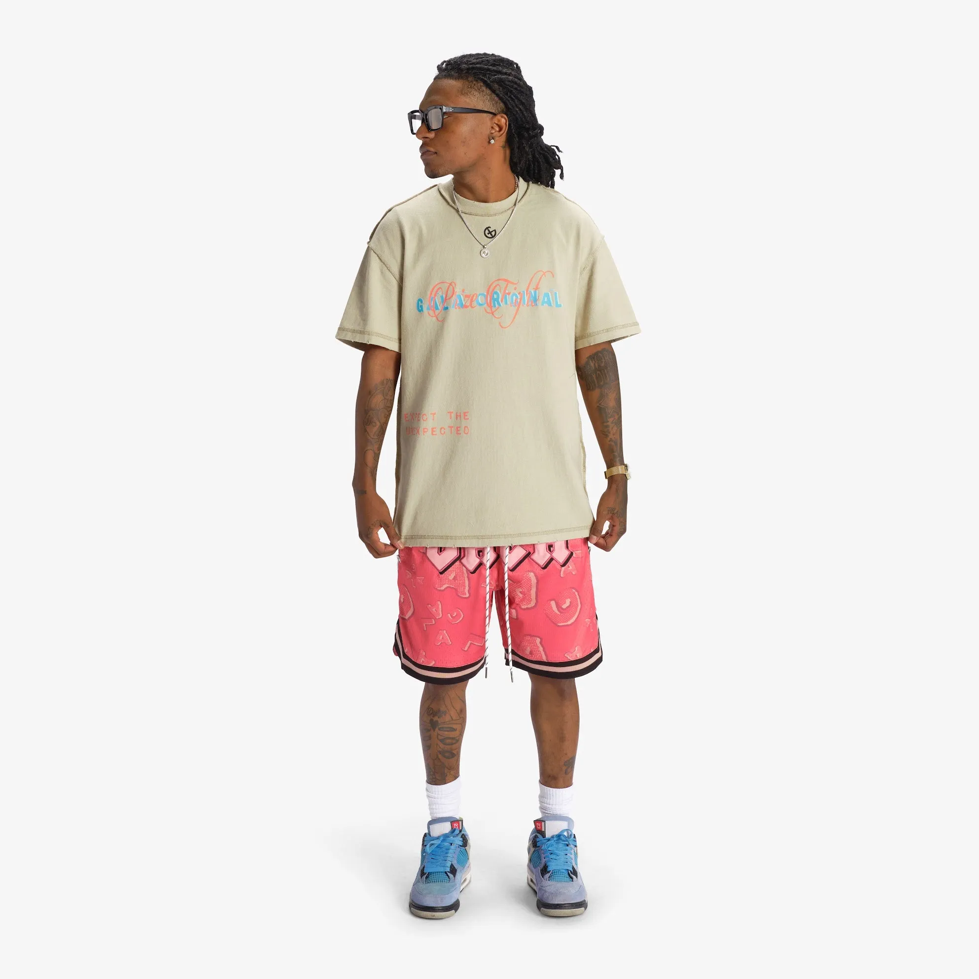 "BABYLON" MESH SHORTS (SOFT RED)