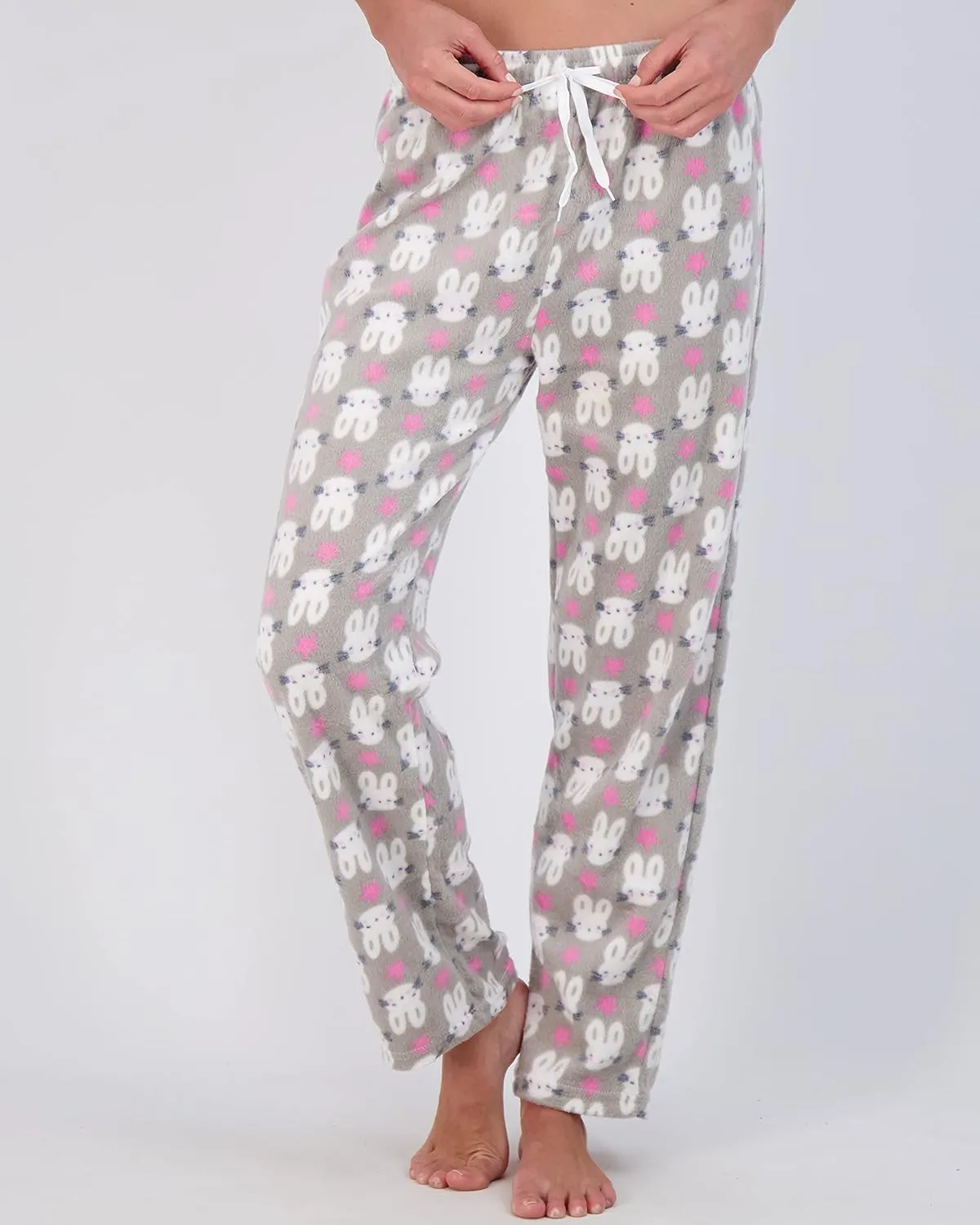 Real Essentials 3 Pack: Womens Fleece Ultra-Soft Comfy Pajama Lounge Pants Sleepwear (Available in Plus Size)