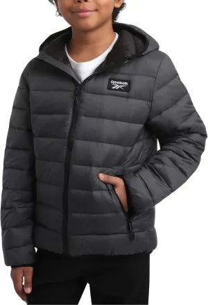 Reebok Boys Jacket  Water Resistant Midweight Quilted Puffer Coat  Insulated Outerwear Down Coat for Boys (4-20)
