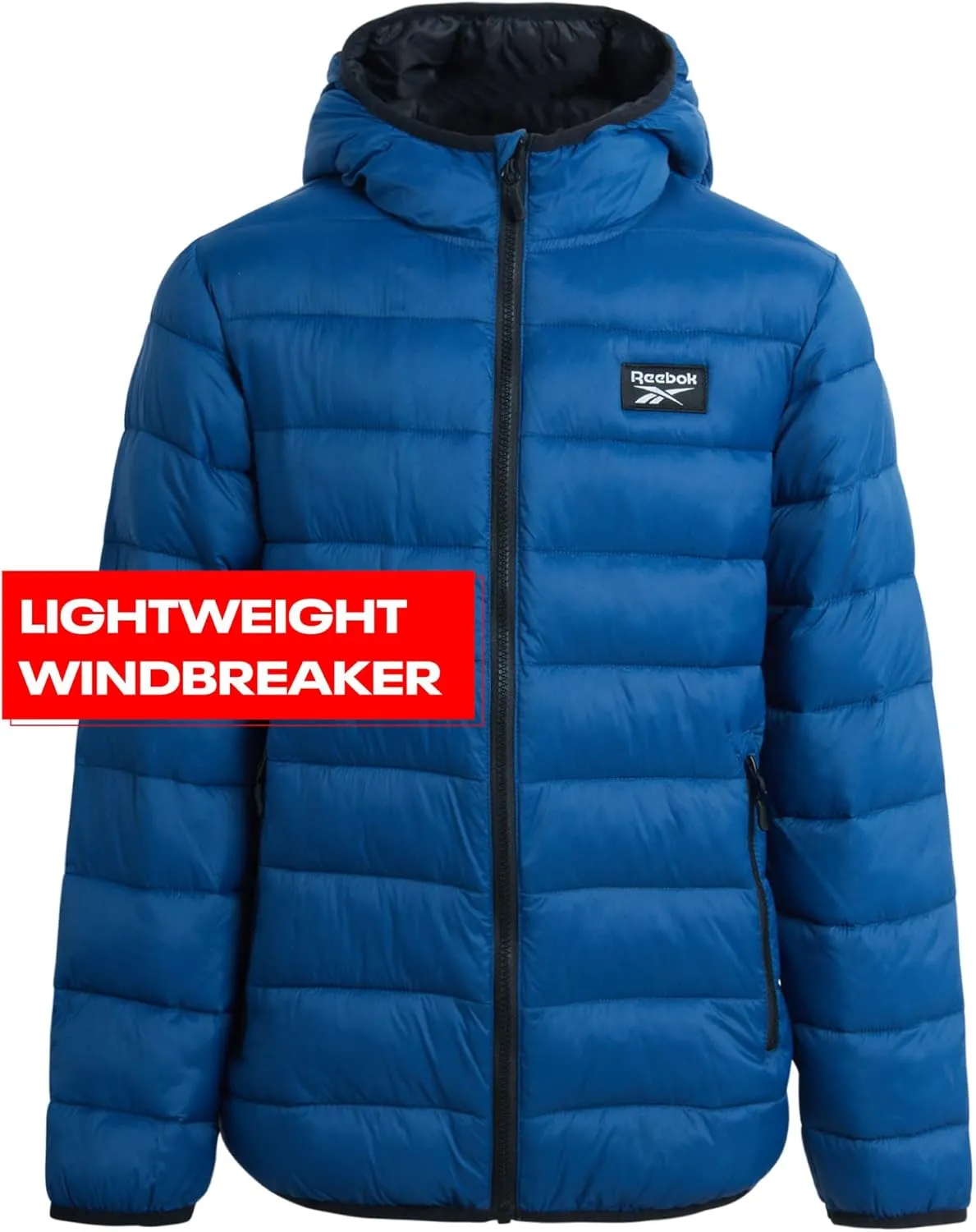 Reebok Boys Jacket  Water Resistant Midweight Quilted Puffer Coat  Insulated Outerwear Down Coat for Boys (4-20)