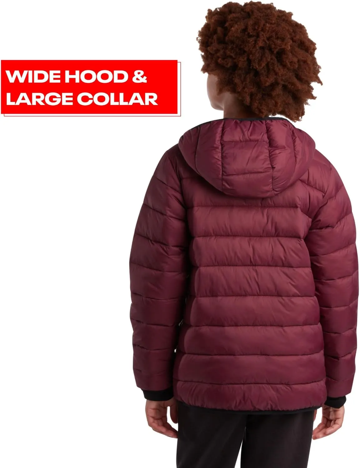 Reebok Boys Jacket  Water Resistant Midweight Quilted Puffer Coat  Insulated Outerwear Down Coat for Boys (4-20)