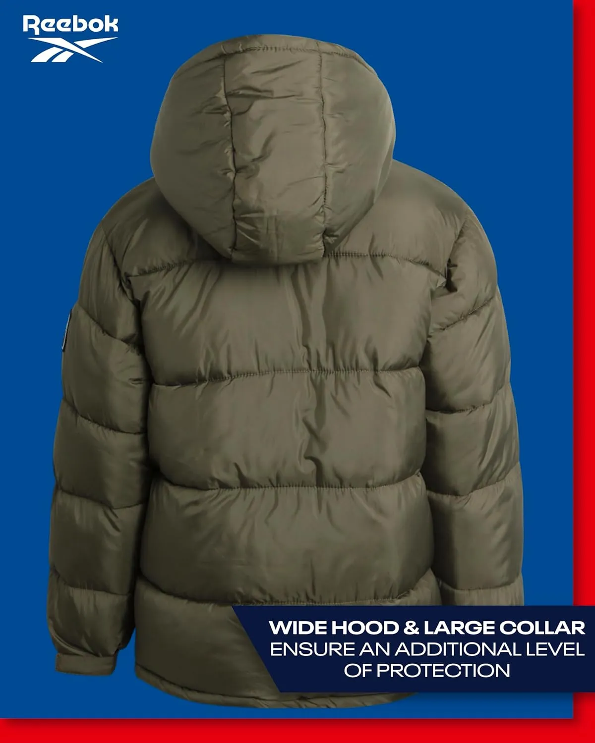 Reebok Boys' Winter Coat - Heavyweight Quilted Puffer Snow Parka - Weather Resistant Ski Jacket for Boys (8-20)