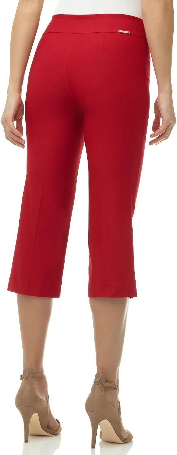 Rekucci Women's Ease into Comfort Capri with Button Detail