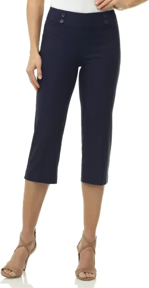 Rekucci Women's Ease into Comfort Capri with Button Detail
