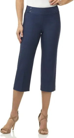 Rekucci Women's Ease into Comfort Capri with Button Detail