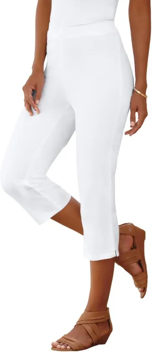 Roaman's Women's Plus Size Comfort Stretch Capri Jean