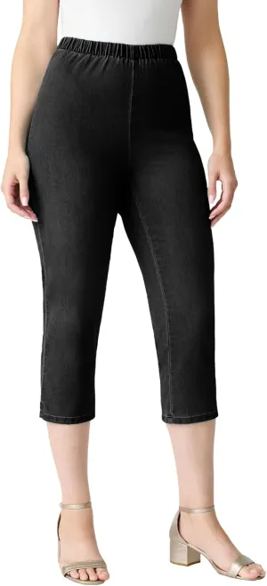 Roaman's Women's Plus Size Comfort Stretch Capri Jean