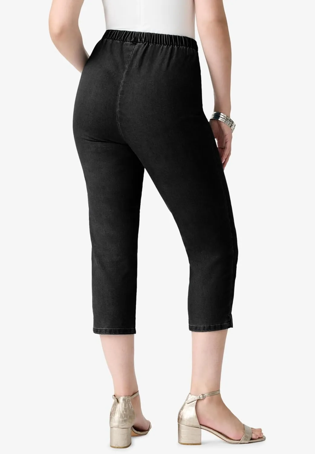Roaman's Women's Plus Size Comfort Stretch Capri Jean