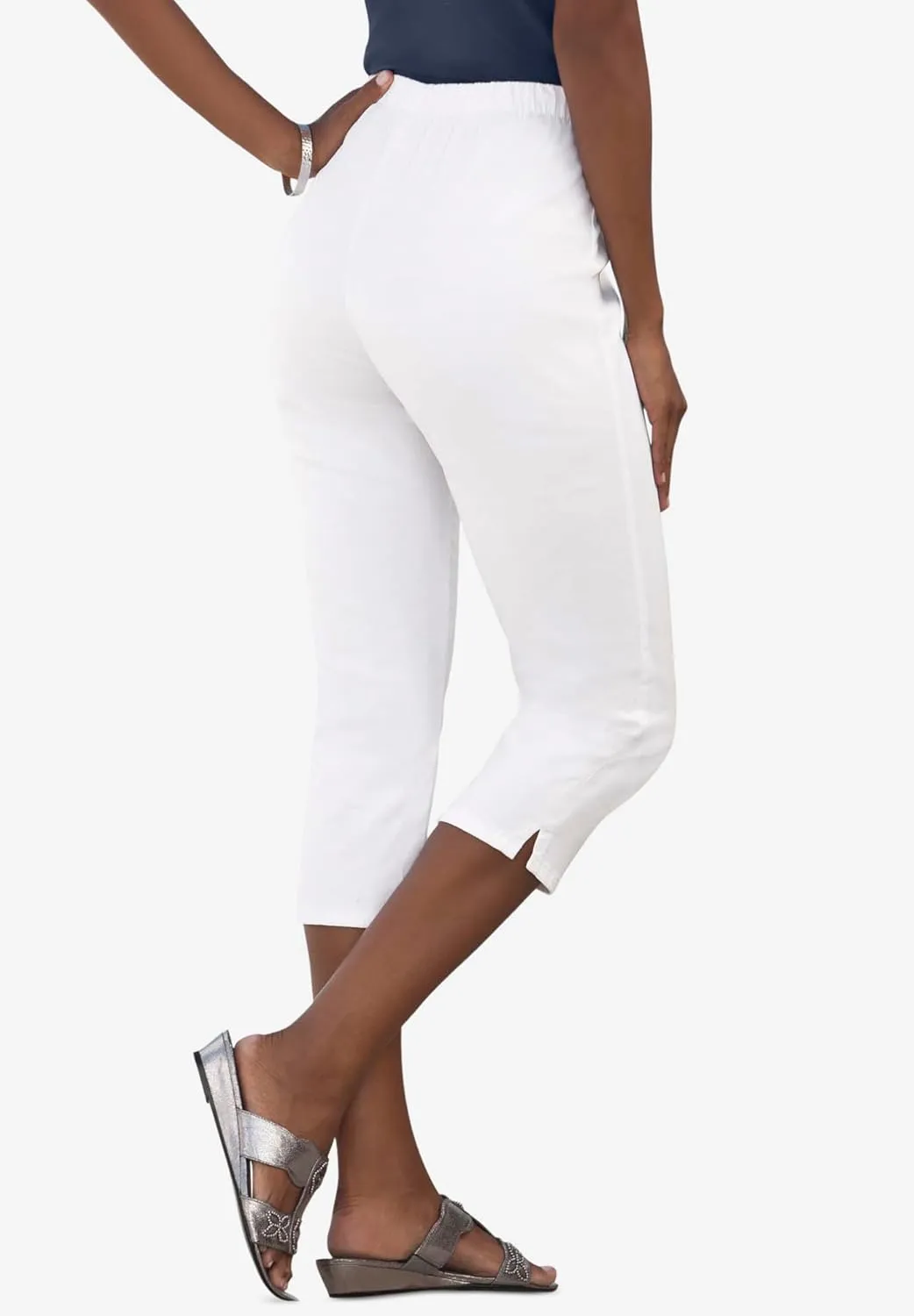 Roaman's Women's Plus Size Comfort Stretch Capri Jean