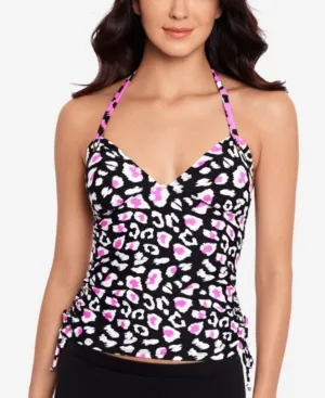 Salt   Cove Shirred-Side Halter Tankini Swim Top