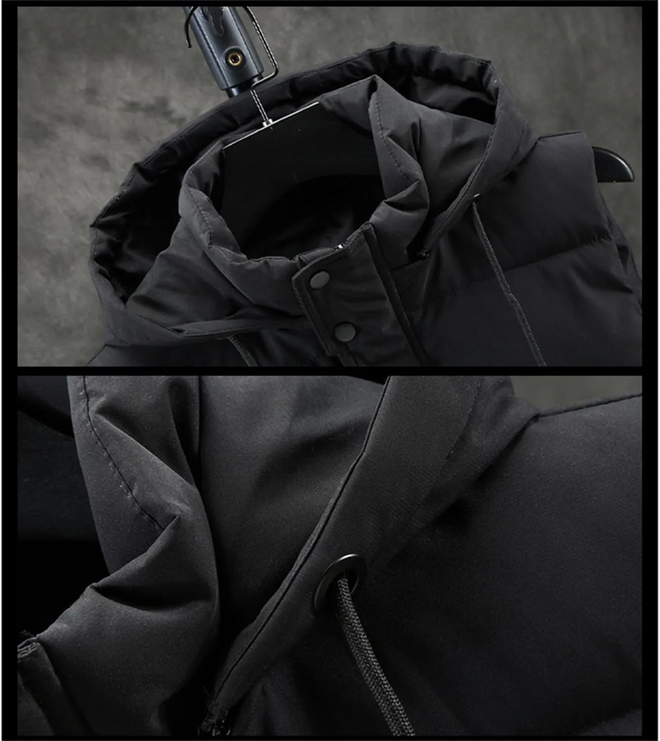 SaoBiiu Autumn Winter Men Vest Hooded Cotton Padded Sleeveless Jackets Warm Zipper Waistcoat