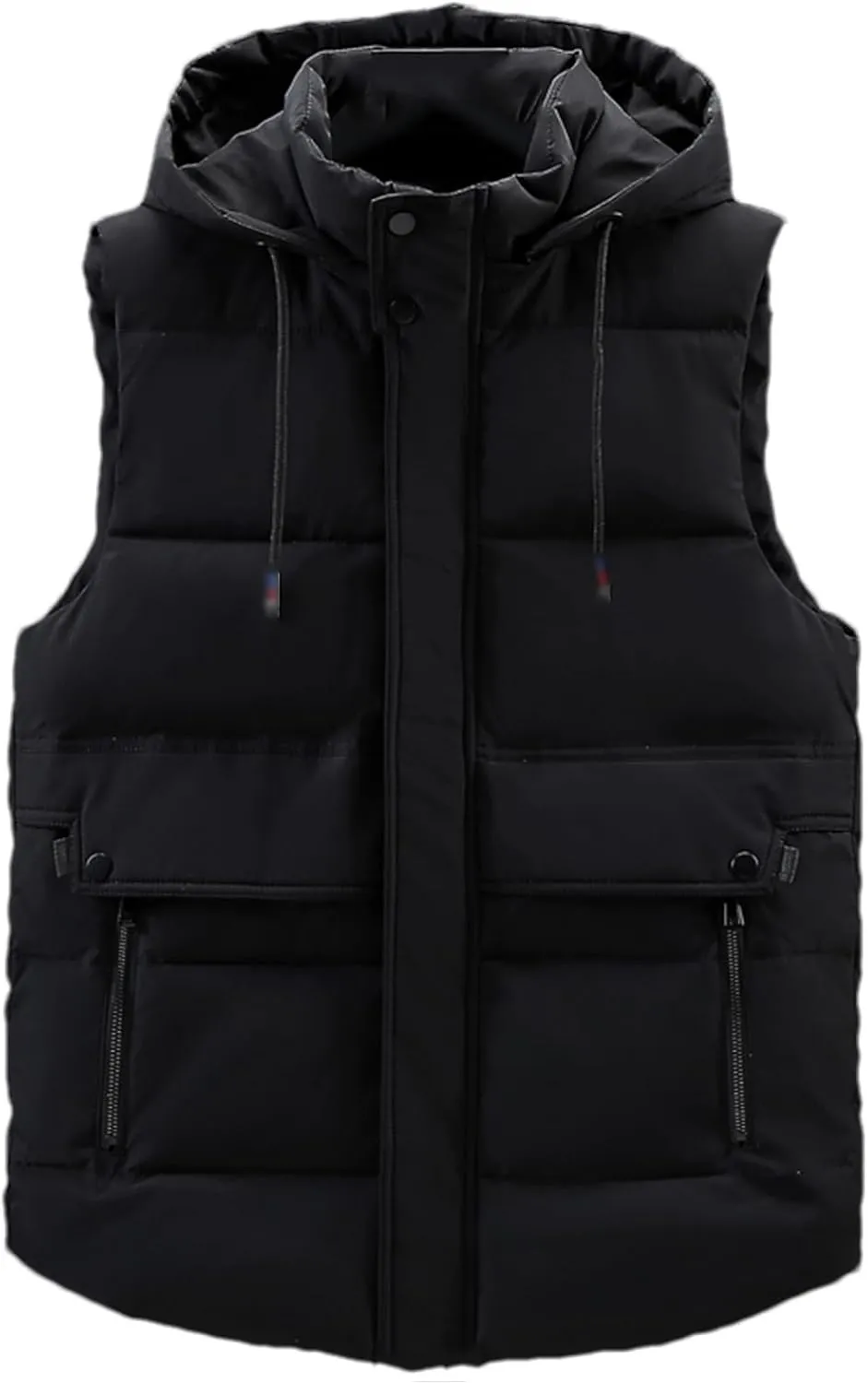 SaoBiiu Autumn Winter Men Vest Hooded Cotton Padded Sleeveless Jackets Warm Zipper Waistcoat